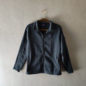Patagonia thick fleece, blue, one upper arm pocket, size large
